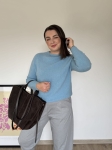 Basicowy sweter baby alpaka niebieski