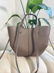 Torba shopper damska średnia skórzana shopperka POLA | taupe