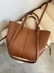 Torba shopper damska średnia skórzana shopperka POLA | brązowa 