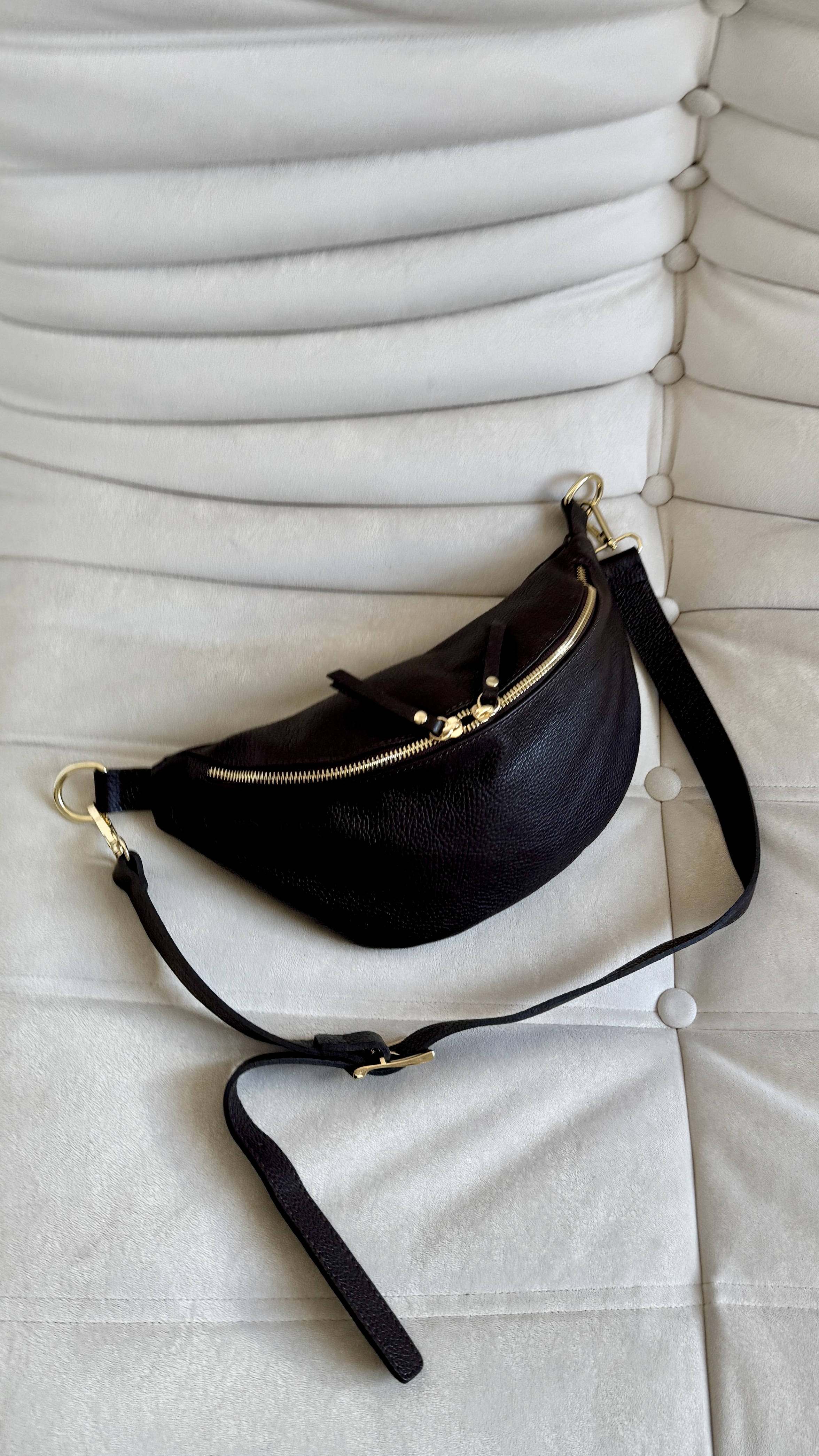 brązowa skórzana nerka damska